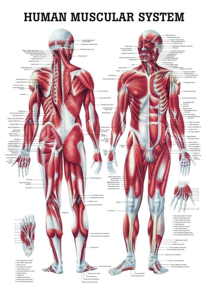 Muscular System, englisch, 50x70 cm, laminiert, Bestellnummer PO04/E/L, Rüdiger-Anatomie